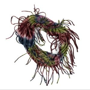 Tie-Dye Fringed Eternity Scarf